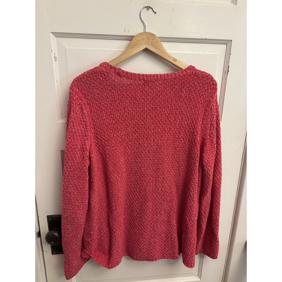 Talbots Women's Pink Side‎ Zip Knit Pullover Sweater 100% Cotton Size 2XP - Picture 5 of 5